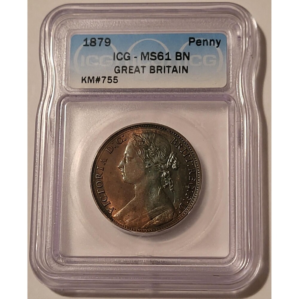 Great Britain Victoria 1879 Penny MS61 BN ICG